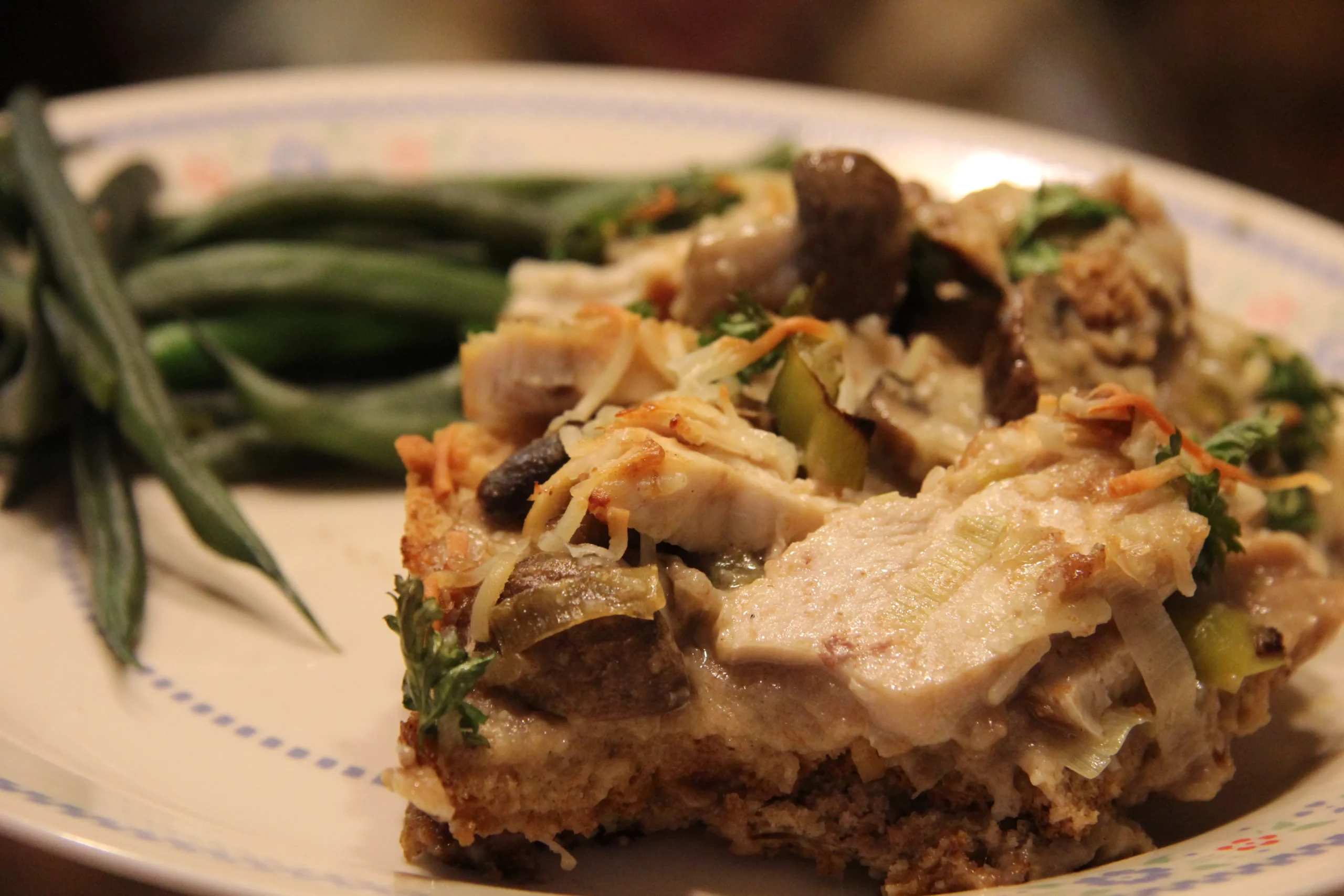 Featured image for “Chicken Leek Mushroom Casserole”